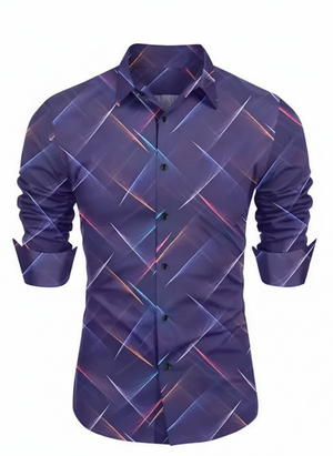 Blue patterned shirt on a white background