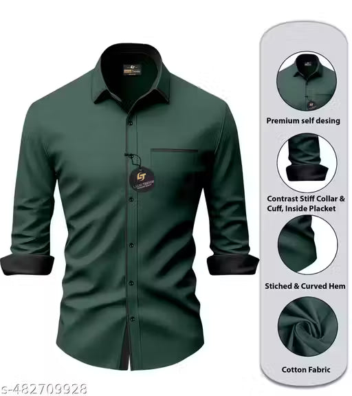 Men Regular Fit Solid Shirt