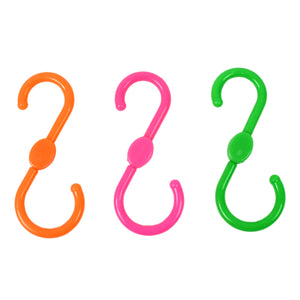 Brightly Colored S Shape Hanger Set 3 pcs in Orange, Pink, and Green for Versatile Home Organization