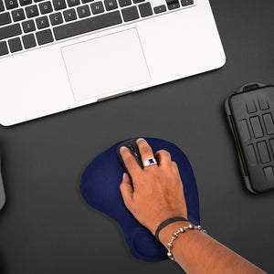 S shaped wrist mouse pad for ergonomic support and comfort while using a computer