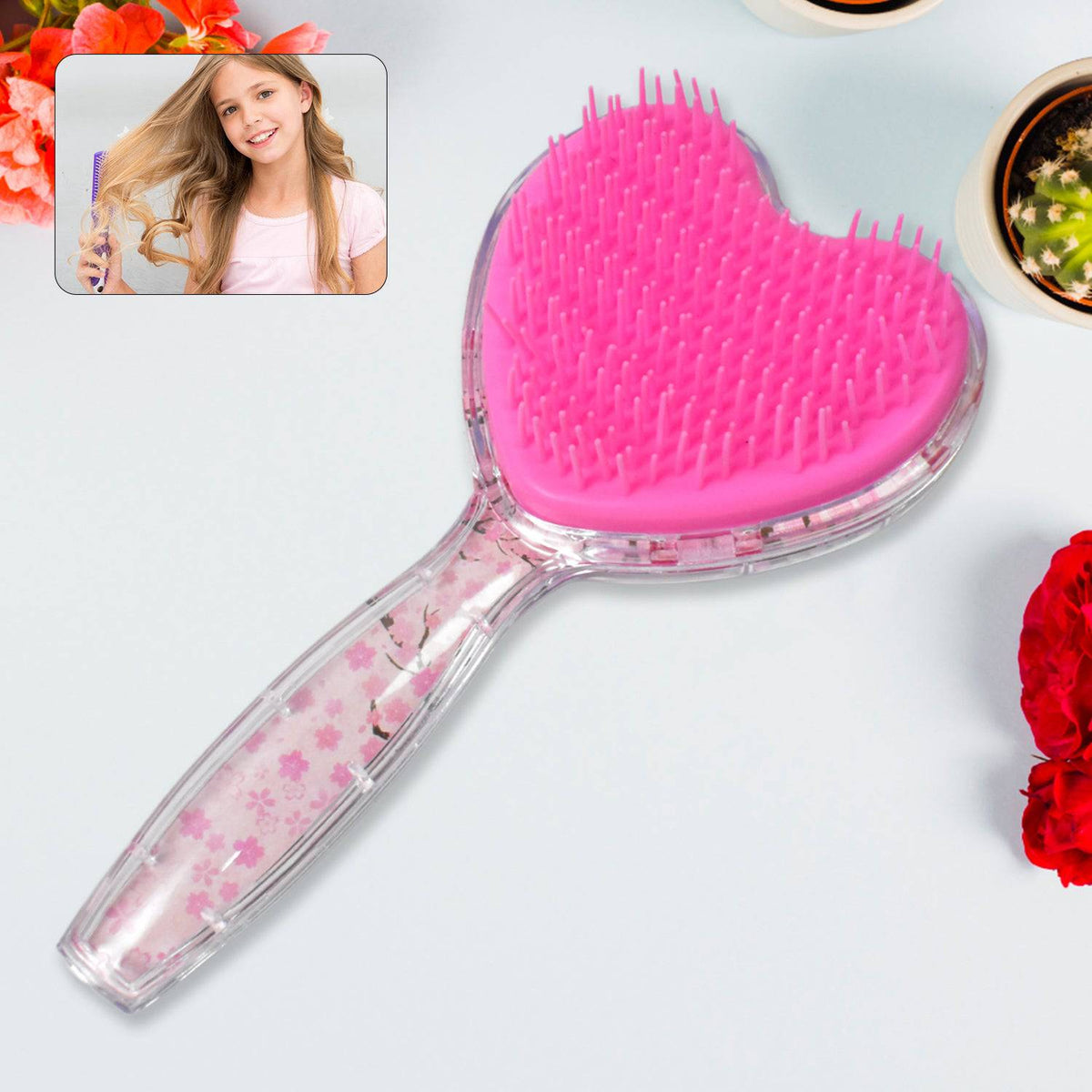 Heart Shape Hair Brush Massage Shower Comb (1 Pc) - Superior eMart