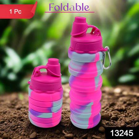 Silicone Foldable Water Bottle (1 Pc  24 Cm Foldable  500 Ml) - Superior eMart