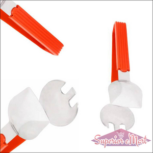 Durable salad serving tongs with ergonomic grip and stainless steel heads for easy serving