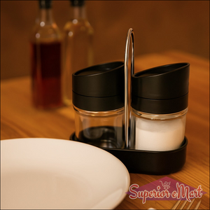 Salt N Pepper 2-piece Plastic Jar Set With Stand - Superior eMart