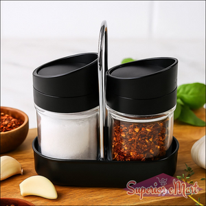 Salt N Pepper 2-piece Plastic Jar Set With Stand - Superior eMart
