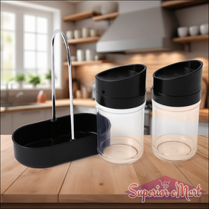 Salt N Pepper 2-piece Plastic Jar Set With Stand - Superior eMart
