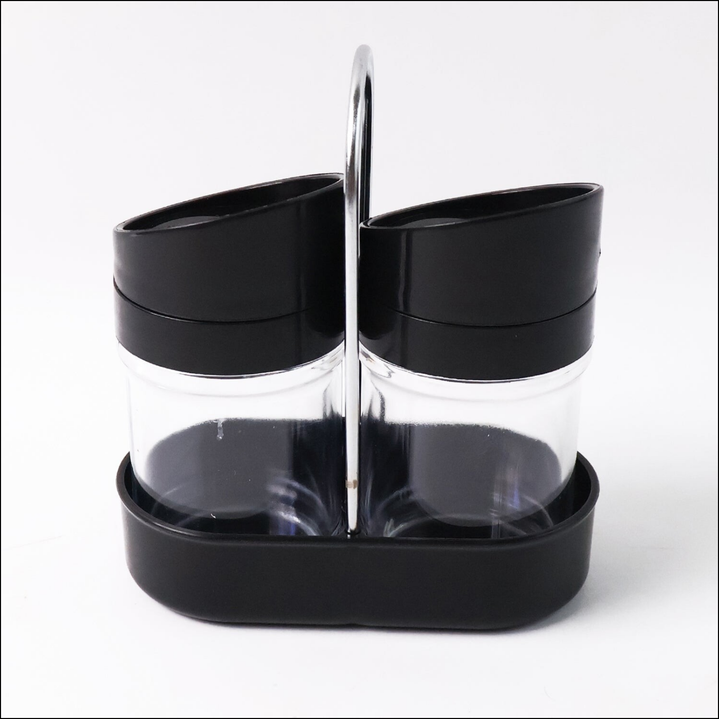Salt N Pepper 2-piece Plastic Jar Set With Stand - Superior eMart