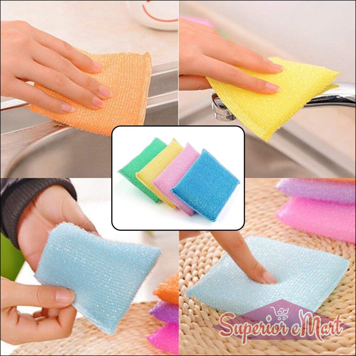 Scratch Proof Kitchen Utensil Scrubber Pad (Pack Of 12) - Superior eMart