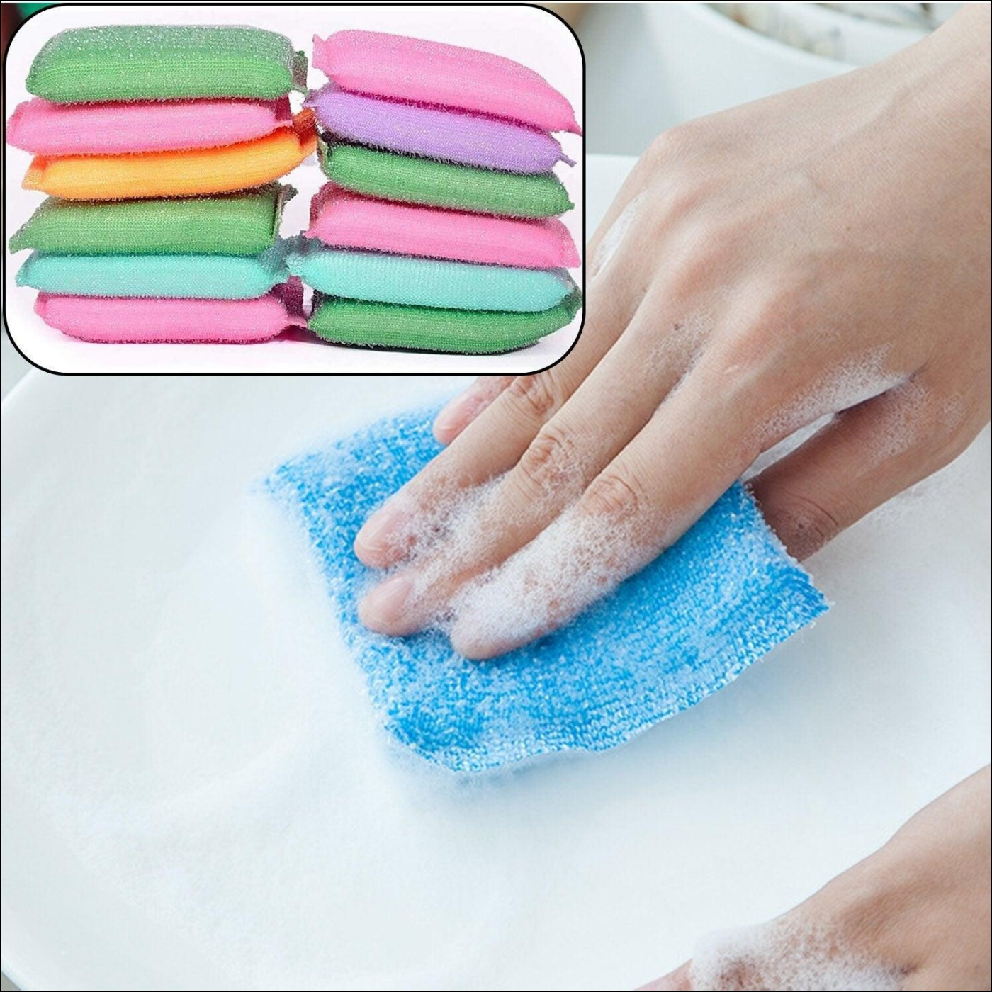 Scratch Proof Kitchen Utensil Scrubber Pad (Pack Of 12) - Superior eMart