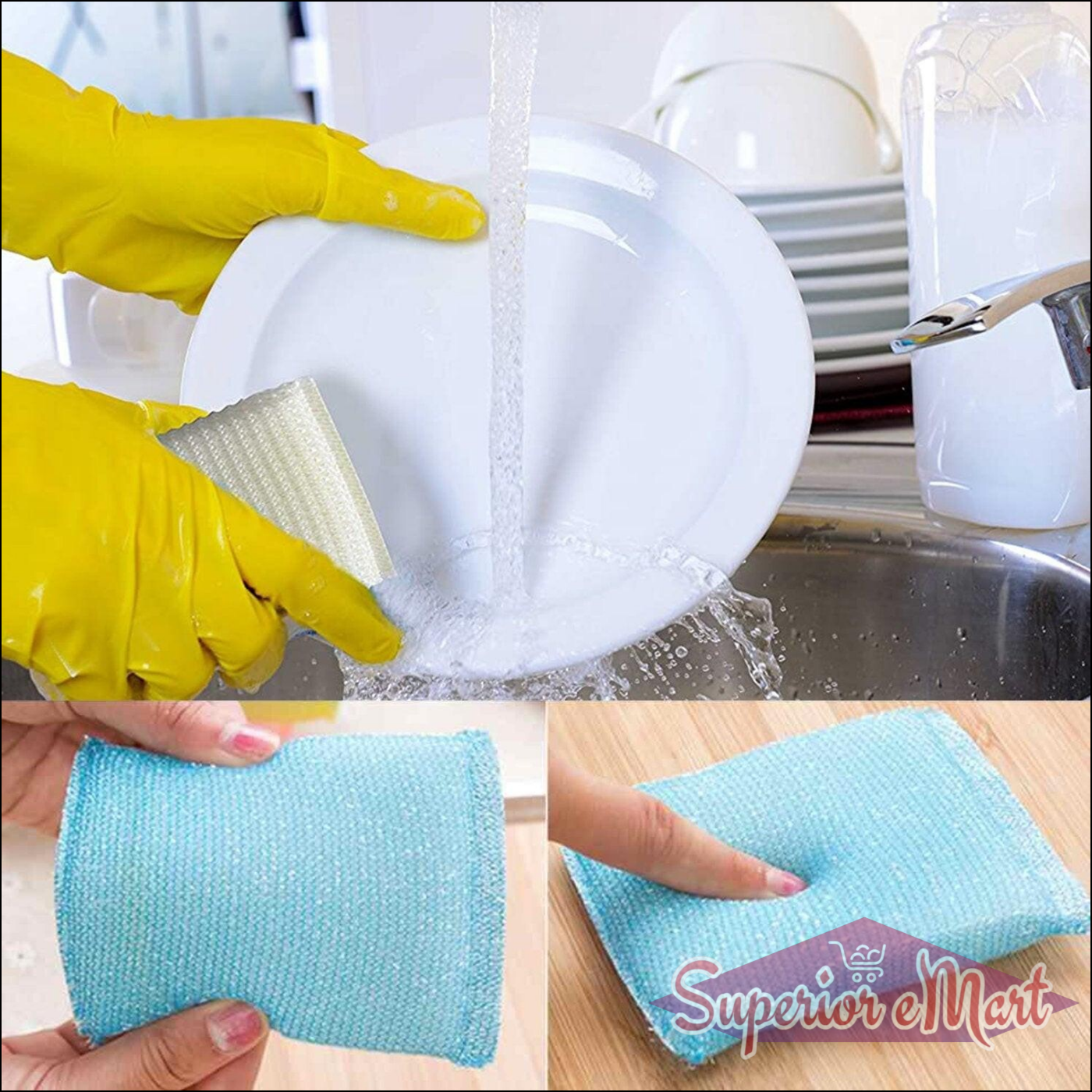 Scratch Proof Kitchen Utensil Scrubber Pad (Pack Of 12) - Superior eMart