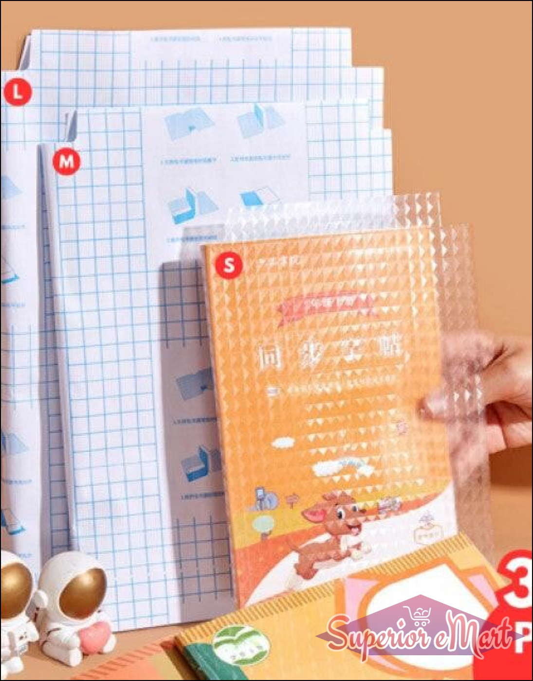 Self-adhesive transparent protective book cover Pack Of 30 - Superior eMart