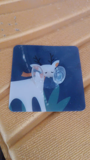 Cute self-adhesive wall hook featuring a cartoon deer design for easy home organization