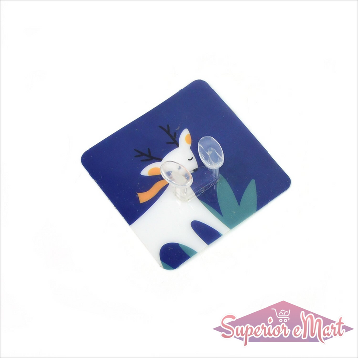 Decorative self-adhesive wall hook featuring a deer design, ideal for organizing without damage