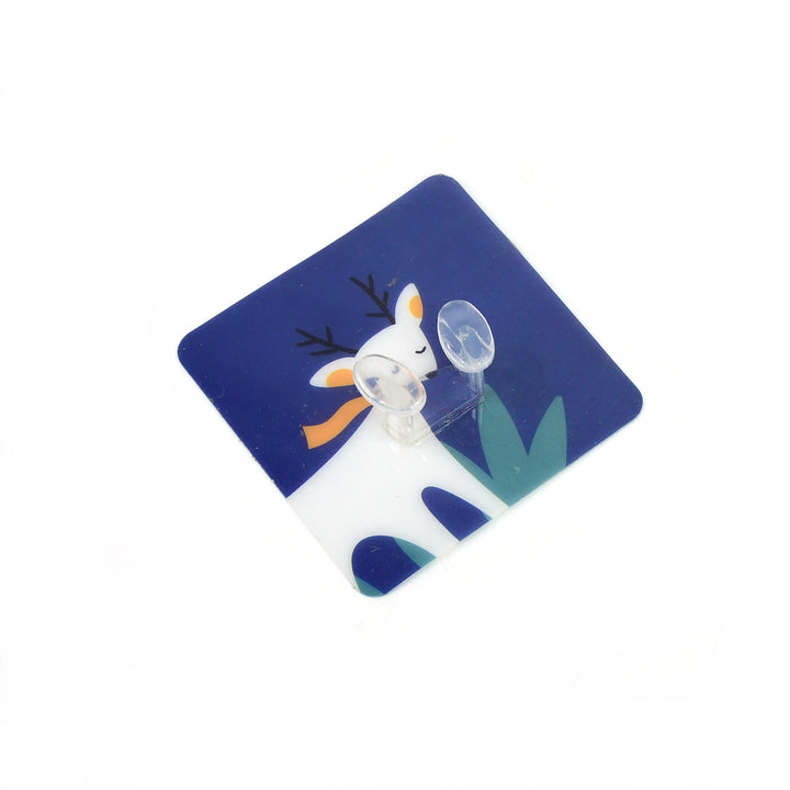 Decorative self-adhesive wall hook featuring a deer design, ideal for organizing without damage