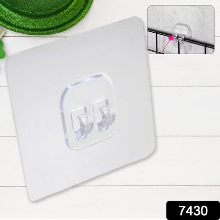 Clear self adhesive wall hooks for easy organization and hanging items securely