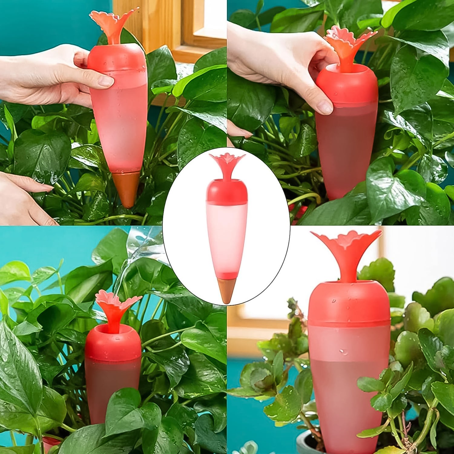 Self watering plant spikes 1 Pc designed for easy watering of indoor plants with a stylish carrot shape