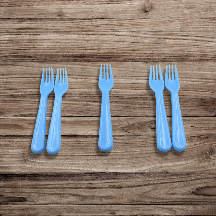 Set of blue serving forks for kitchen, perfect for serving salads and appetizers
