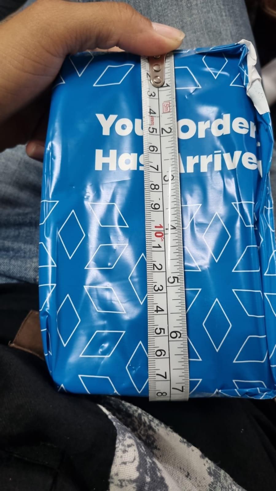 Superior eMart long-lasting cologne for men package measured with a ruler for delivery confirmation