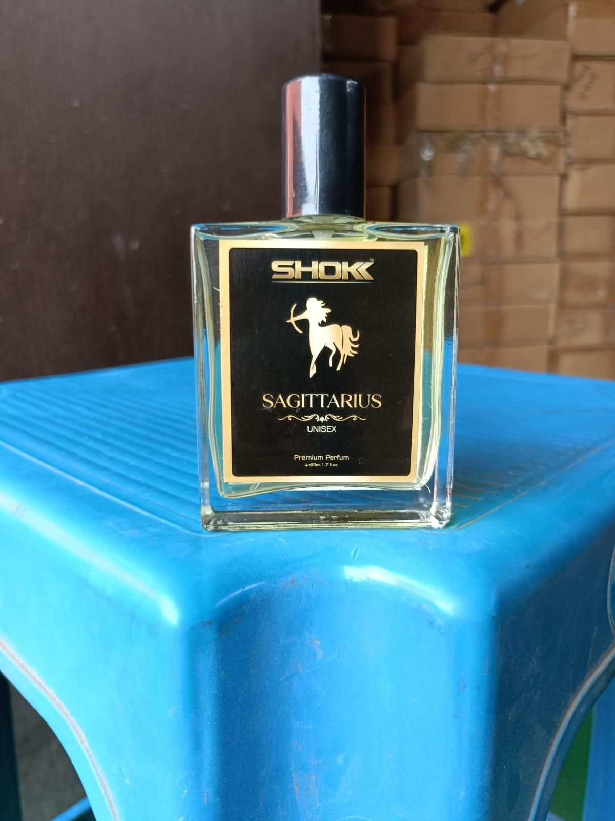 Sagittarius Zodiac Unisex Perfum 50ml by Superior eMart in a clear square bottle with black label