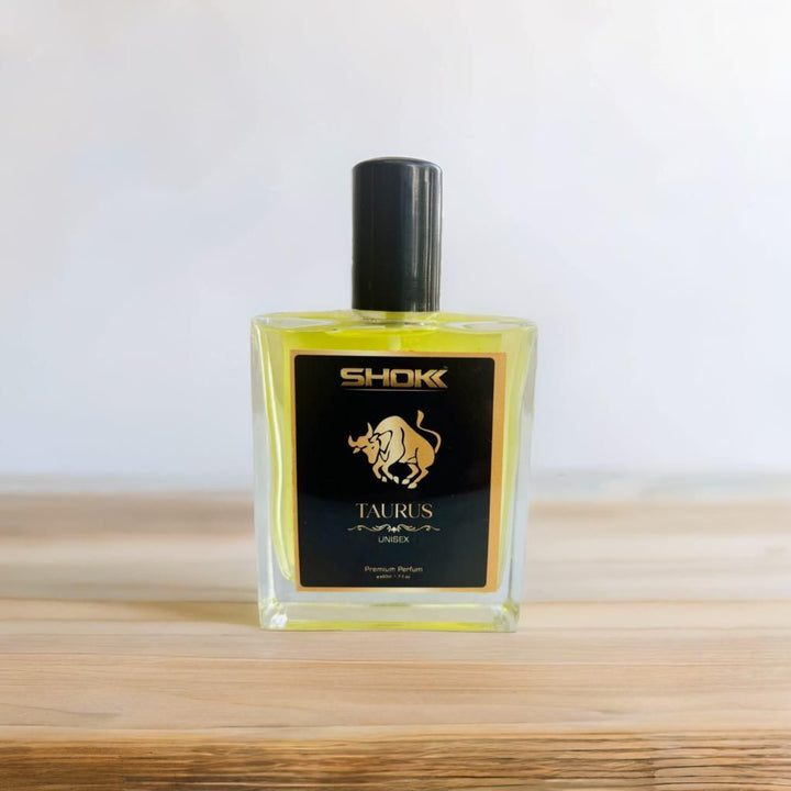 Taurus Zodiac Unisex Perfum 50ml by Superior eMart in a clear glass bottle with black cap and label