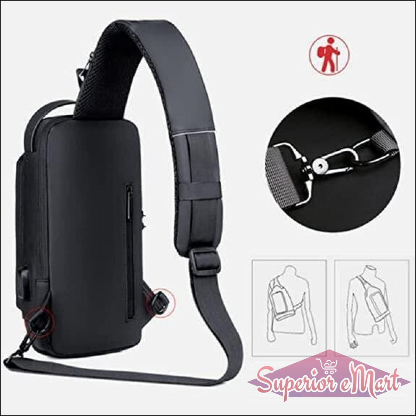 Shoulder bag with USB charging - Superior eMart