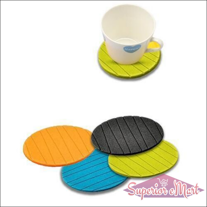 Silicone Cup Mat Coaster Set - 4 Colors - Superior eMart