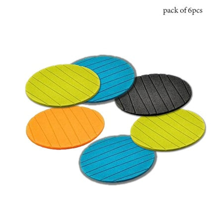 Silicone cup mat coaster set in vibrant colors, pack of 6 for protecting surfaces from drink spills