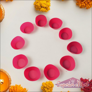 Silicone Cupcake Molds Set - 10 Pcs Reusable - Superior eMart