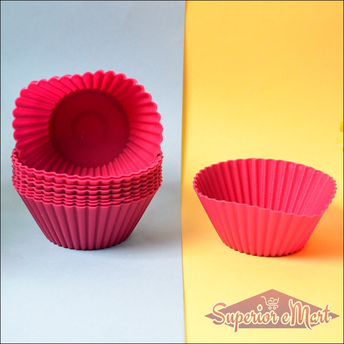 Silicone Cupcake Molds Set - 10 Pcs Reusable - Superior eMart