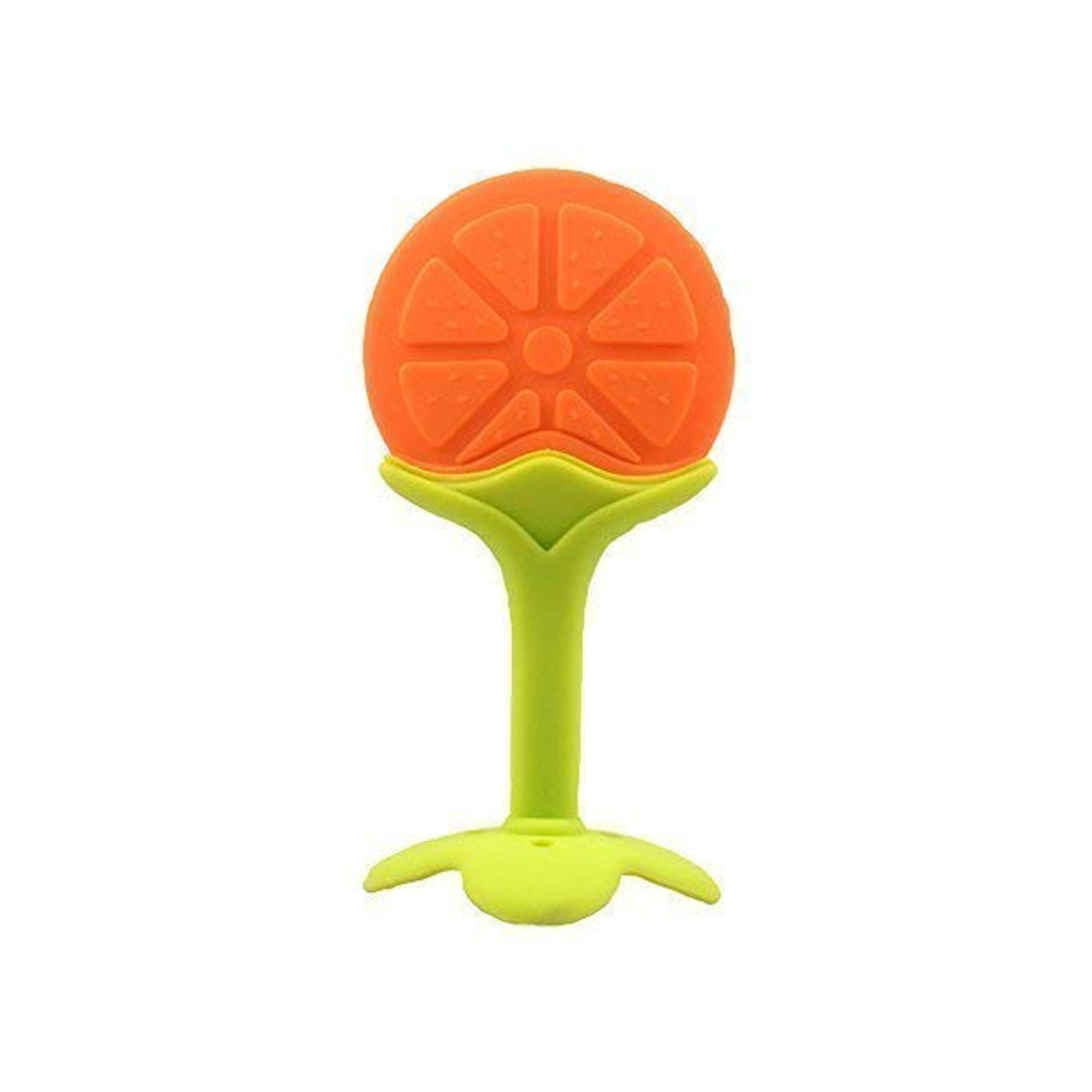 Superior eMart silicone fruit teether designed as a bright orange slice for infants to soothe gums