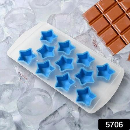 Silicone ice cube tray in blue shaped like stars for creative ice cubes and fun drinks