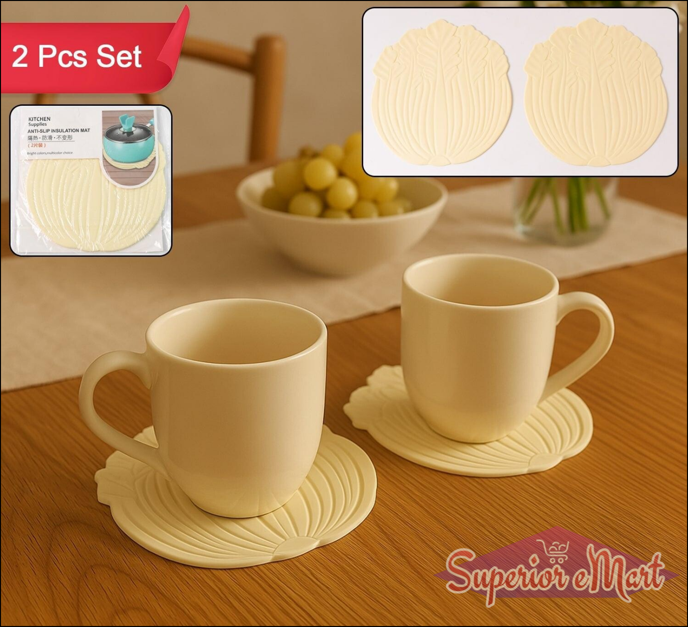 Silicone Leaf Coasters 2 Pcs - Superior eMart