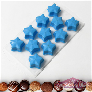 Silicone ice cube tray with star-shaped molds in blue, perfect for making fun ice shapes