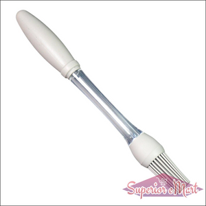 Clear silicone oil brush for cooking with ergonomic handle for easy use and precision application