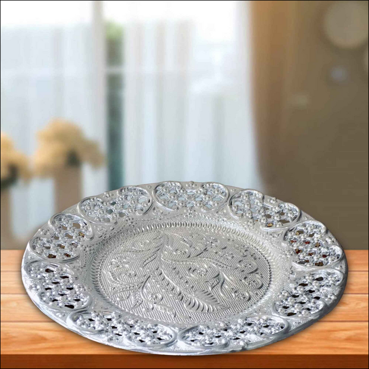 Silver Plated Pooja Thali - Superior eMart