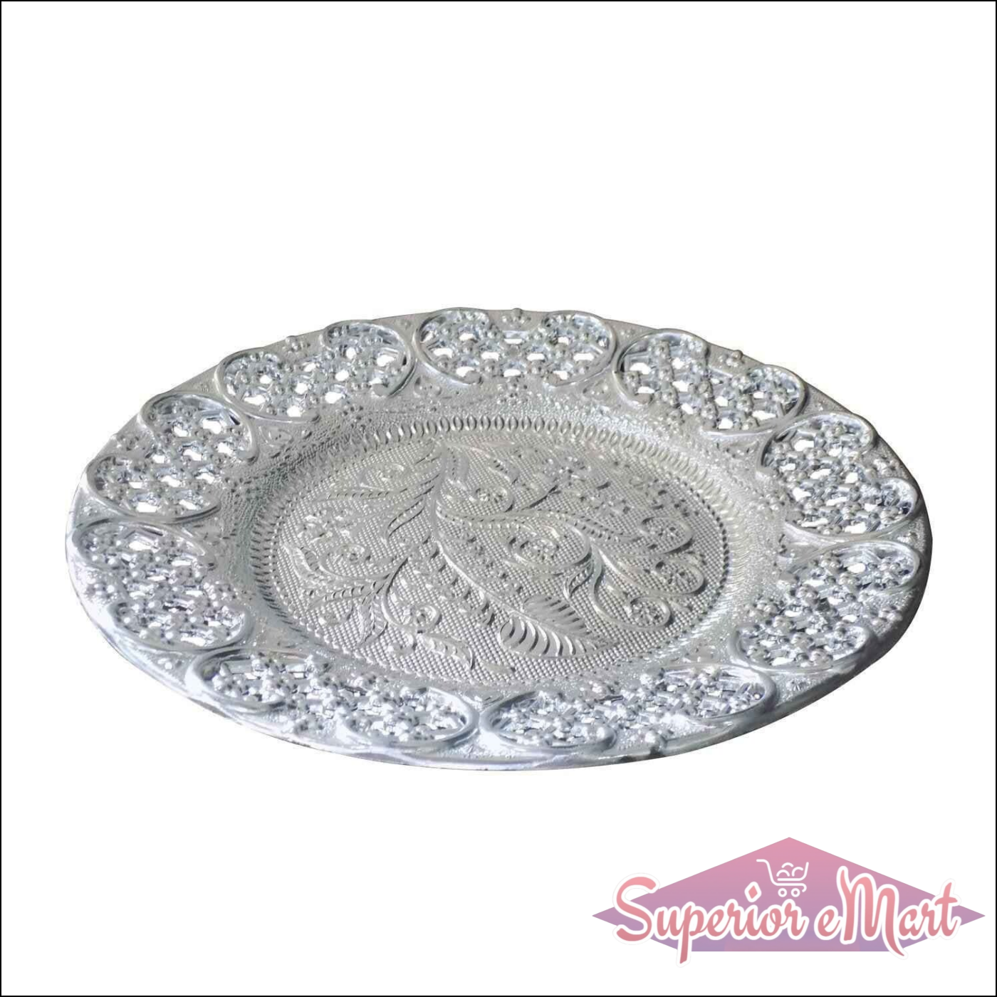 Silver Plated Pooja Thali - Superior eMart