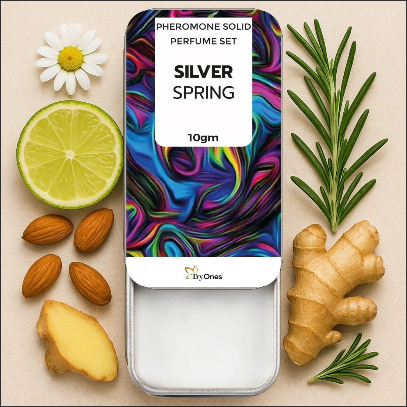 Solid Fragrance Pack of 2 featuring Silver Spring scent in a stylish tin with natural ingredients
