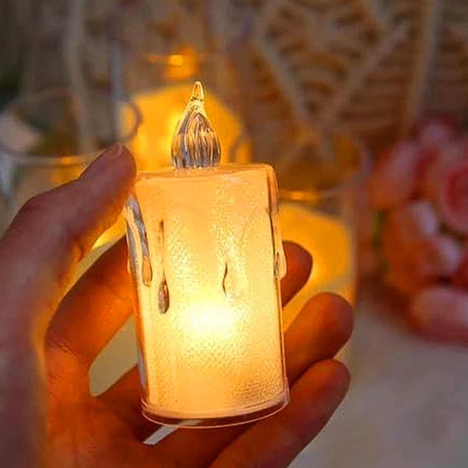 Handheld flameless simple candles for home with a warm glow, perfect for ambiance and decor