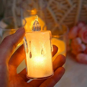Handheld LED simple candles for home with a soft glow and drip effect for cozy ambiance