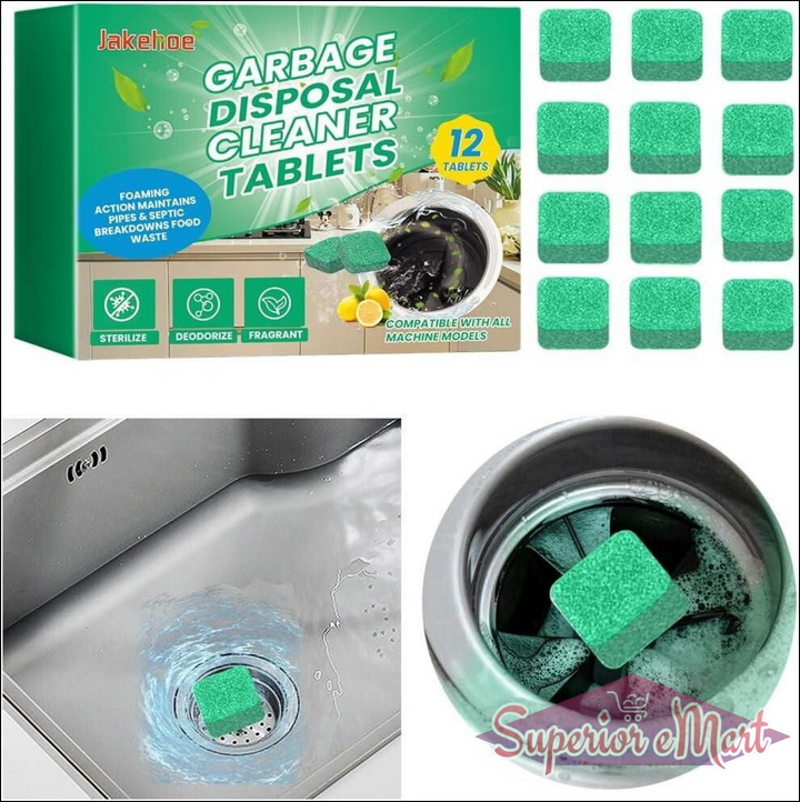 Jakehoe sink cleaner deodorizer tablets in green for maintaining a fresh garbage disposal