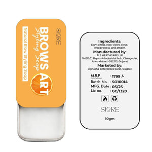 SIORE BROWS ART Styling Solid Perfume in an elegant container with a citrus scent blend