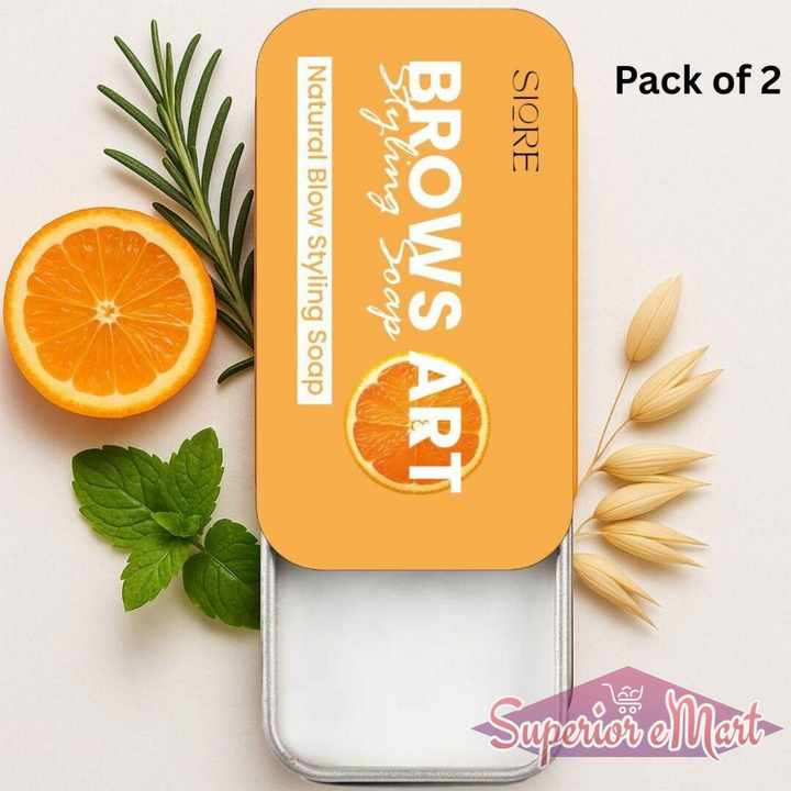 SIORE BROWS ART Styling Solid Perfume in a sleek tin with natural ingredients and citrus aroma