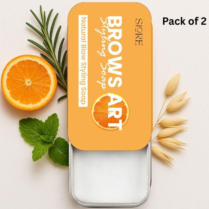 Pack of 2 SIORE BROWS ART Styling Solid Perfume Natural Brow Styling Soap with citrus and herb ingredients