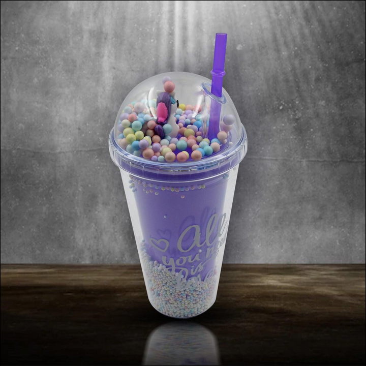 Colorful LED glow sipper bottle for kids with a fun design and straw for hydration