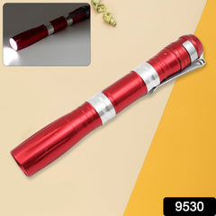 Portable Mini Torch / Flashlight LED Powerful High Lumens Pen Light with Clip, P - 9530_portable_torch_light_1pc