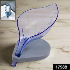 Plastic Leaf Shape Soap Box Self Draining Bathroom Soap Holder, Decorative Drain - 17988_mix_leaf_soap_box_1pc