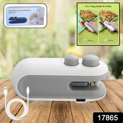 Mini Bag Sealer, 2 in 1 Seal & Cutter Heat Sealers, TYPE-C USB Charging Portable - 17865_2in1_sealer_n_cutter_machine