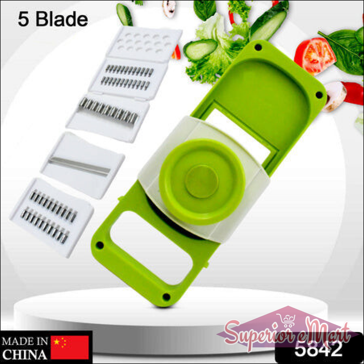 5 in 1 vegetable slicer with multiple blade attachments for easy food preparation