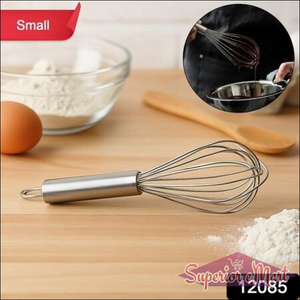 Small stainless steel balloon whisk for effortless mixing and whisking in home cooking and baking