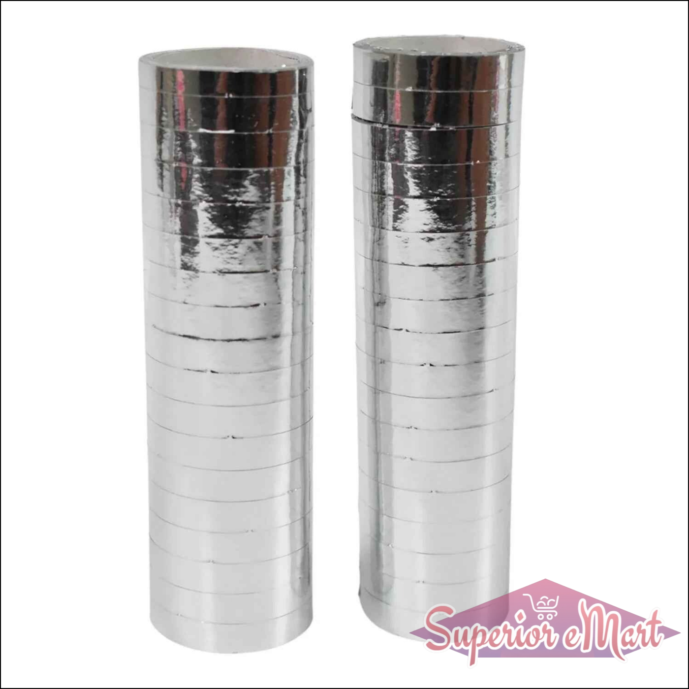 Shiny silver smooth ribbon for decorations in rolls, perfect for adding flair to crafts